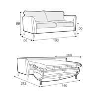 Lucy Three Seater Sofa Bed